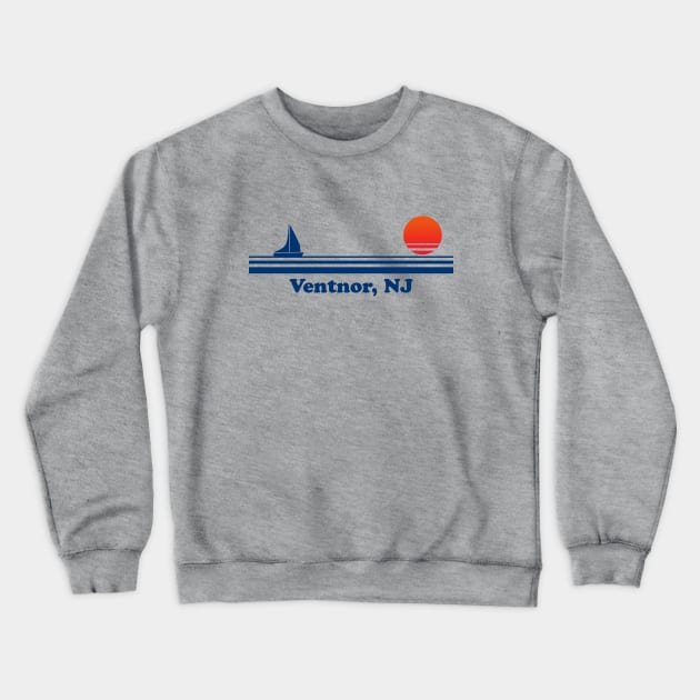 Ventnor, NJ - Sailboat Sunrise Crewneck Sweatshirt by GloopTrekker